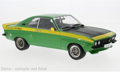 Modelauto Opel Manta A Irmscher groen/geel 1974 1/18 MCG