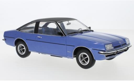 Modelauto Opel Manta B Berlinetta B Sedan metallic blauw/zwart 1975 1/18 MCG