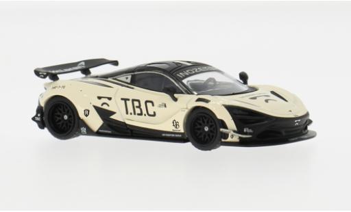 Modelauto McLaren 720 LB Works S beige/zwart 2024 The Boring Concept 1/64 Mini GT