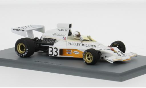 Modelauto McLaren M23 Base formule 1 GP Niederlande 1974 #33 M.Hailwood 1/43 Spark