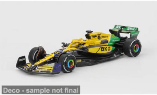 Modelauto McLaren F1 Base MCL38 formule 1 GP Monaco 2024 Team #81 O.Piastri 1/64 Mini GT