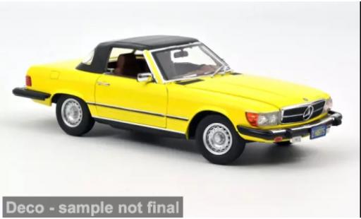 Modelauto Mercedes 450 Base SL geel/zwart 1979 1/18 Norev