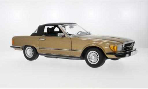 Modelauto Mercedes 450 Base SL (R 107) gold/zwart 1985 1/12 KK Scale