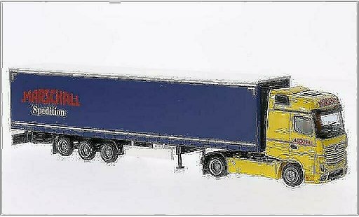 Mercedes Actros Bigspace 1/87 AWM 2 Big./Aerop. Marschall Mega-KSZ modelauto