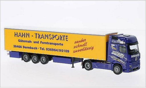 Mercedes Actros Gigaspace 1/87 AWM 2 Hahn-Transporte Gardinenplanen-SZ modelauto