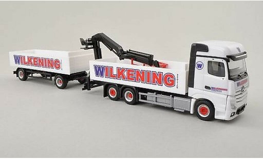 Mercedes Actros Bigspace 1/87 Herpa -Pr-Zug met Ladekran Wilkening modelauto