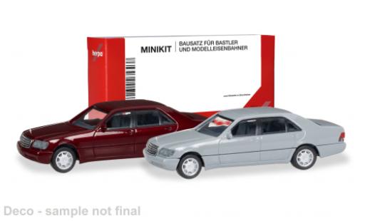 Modelauto Mercedes Classe S Base (W140) rood/grijs 1/87 Herpa MiniKit