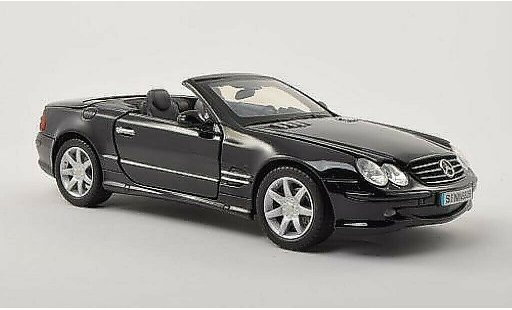 Mercedes Classe SL 500 1/18 Motormax zwart met Klappkap 2002 modelauto
