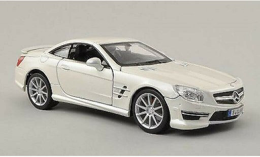 Mercedes Classe SL 65 1/24 Burago AMG (R231) wit kap gesloten modelauto