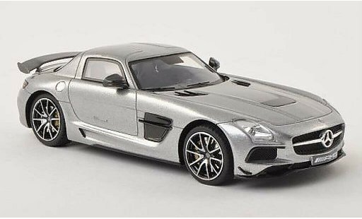 Mercedes SLS Black Series 1/43 Minichamps AMG (C197) zwart grijs 2013 modelauto