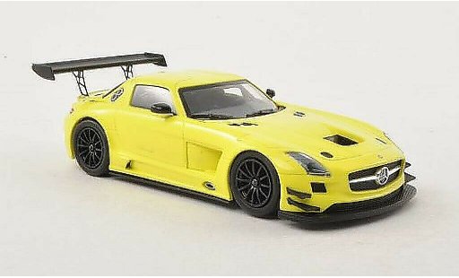 Mercedes SLS GT3 1/43 Minichamps AMG geel Plain Body Version 2011 modelauto