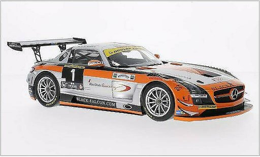 Mercedes SLS GT3 1/18 Minichamps AMG No.1 zwart Falcon 24h Dubai 2013 modelauto