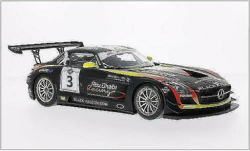 Mercedes SLS GT3 1/18 Minichamps AMG No.3 zwart Falcon 24h Abu Dhabi 2013 modelauto
