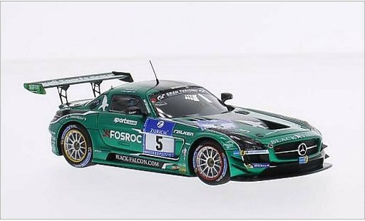 Mercedes SLS GT3 1/43 Spark AMG No.5 zwart Falcon 24h Nurburgring 2015 modelauto