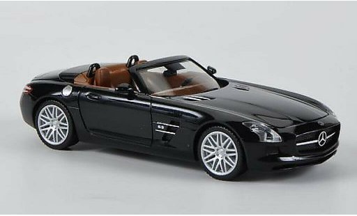 Mercedes SLS Roadster 1/87 Herpa AMG (R197) Brabus zwart modelauto