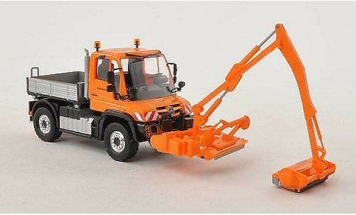Mercedes Unimog 406-425 1/87 Busch U430 laadbak Strassenmeisterei met Mahwerk modelauto