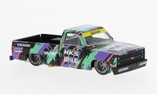 Modelauto Chevrolet Silverado pickup Kaido HKS V1 zwart/Dekor 1/64 Mini GT