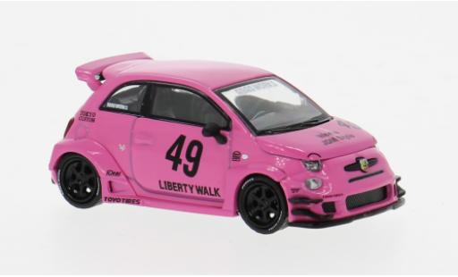 Modelauto Fiat 595 Abarth LB-Works roze 2024 1/64 Mini GT
