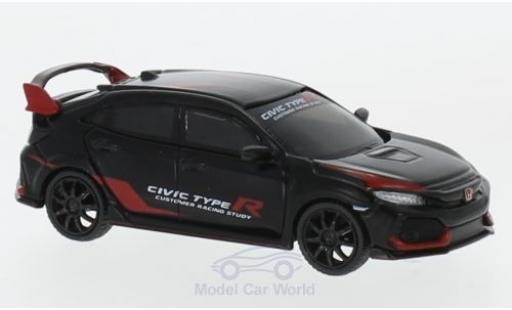 Modelauto Honda Civic Type R (FK8) mat-zwart/rood Customer Racing Study 1/64 Mini GT
