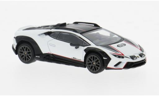 Modelauto Lamborghini Huracan Sterrato Bianco Asopo wit/zwart 1/64 Mini GT