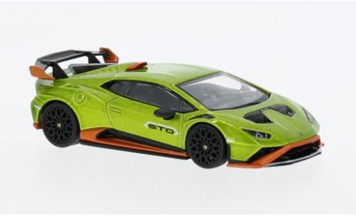 Modelauto Lamborghini Huracan STO metallic groen 1/64 Mini GT