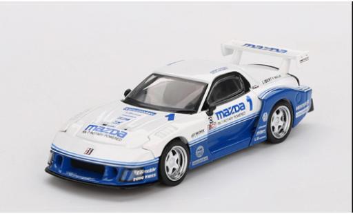 Modelauto Mazda RX7 LB-Super Silhouette (FD3S) wit/blauw 1/64 Mini GT