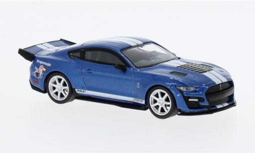 Modelauto Ford Mustang Shelby GT500 Ford Mustang Dragon Snake Concept metallic blauw/wit 1/64 Mini GT