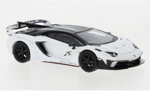 Modelauto Lamborghini Aventador GT EVO LB-Silhouette Works LB- wit 1/64 Mini GT