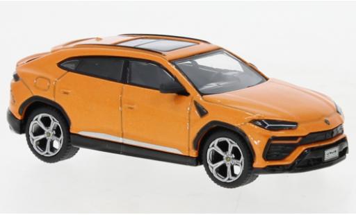 Modelauto Lamborghini Urus Base metallic oranje 1/64 Mini GT