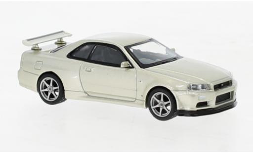 Modelauto Nissan Skyline R34 GT-R () M-Spec metallic beige 1/64 Mini GT