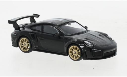 Modelauto Porsche 911 GT2 RS zwart RHD 1/64 Mini GT