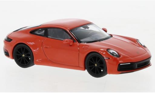 Modelauto Porsche 911 4S Carrera oranje 1/64 Mini GT