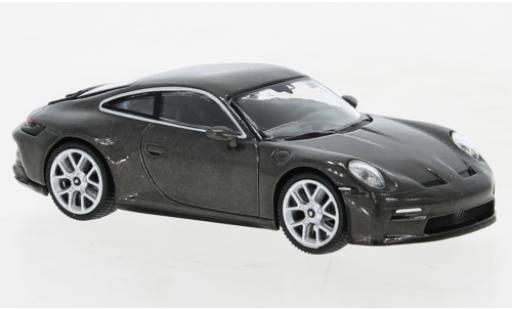 Modelauto Porsche 911 GT3 Touring metallic grijs 1/64 Mini GT
