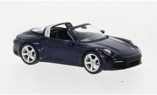Modelauto Porsche 911 Targa 4S metallic blauw 1/64 Mini GT