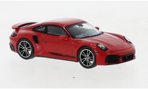 Modelauto Porsche 911 Turbo s rood 1/64 Mini GT