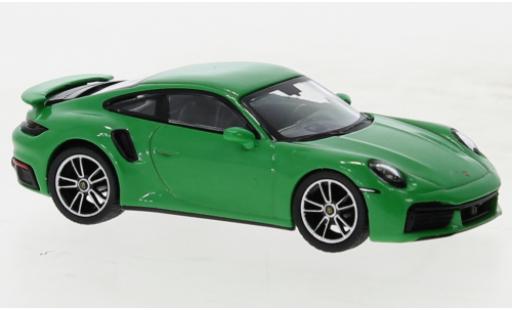 Modelauto Porsche 911 Turbo s groen 1/64 Mini GT