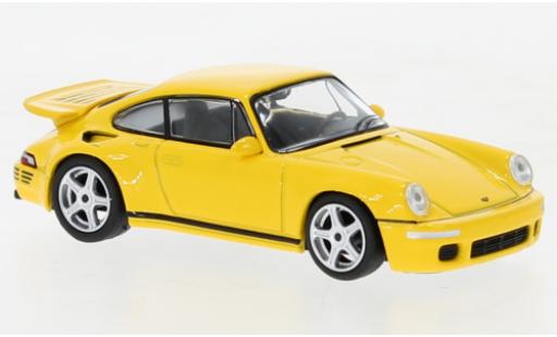 Modelauto Porsche Ruf CTR Porsche RUF Anniversaire geel 1/64 Mini GT