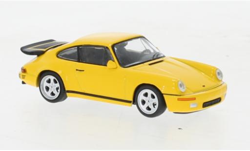 Modelauto Porsche Ruf CTR Porsche RUF geel 1987 1/64 Mini GT