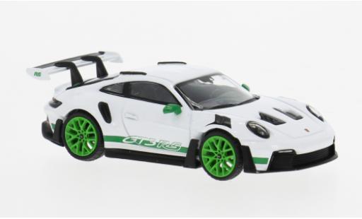 Modelauto Porsche 911 GT3 R S wit/groen 1/64 Mini GT