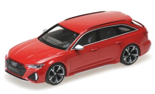Modelauto Audi RS6 avant (C8) metallic rood 2019 1/43 Minichamps