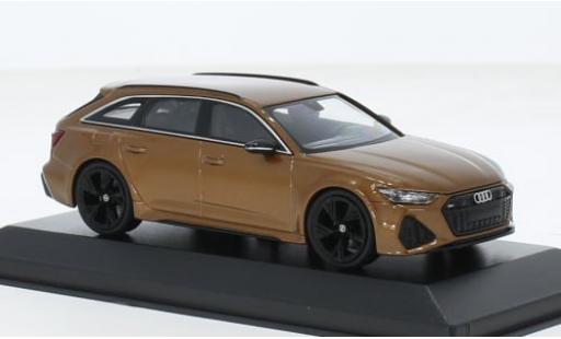 Modelauto Audi RS6 avant metallic bruin 2019 1/43 Minichamps