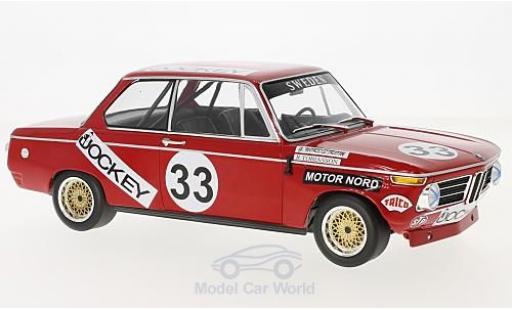 Modelauto Bmw 2002 course No.33 Jockey Racing 6h N&Atilde;&frac14;rburgring 1972 R.Tobiasson/G.Nordstr&Atilde;&para;m 1/18 Minichamps