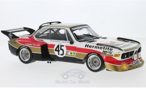 Modelauto Bmw 3.5 course CSL No.45 Hermetite Productions Ltd. 24h Le Mans 1976 J.Fitzpatrick/T.Walkinshaw 1/18 Minichamps