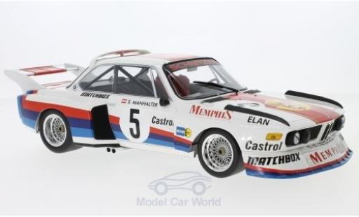 Modelauto Bmw 3.5 course CSL No.5 Schnitzer Memphis Havirov International 1977 S.Manhalter 1/18 Minichamps