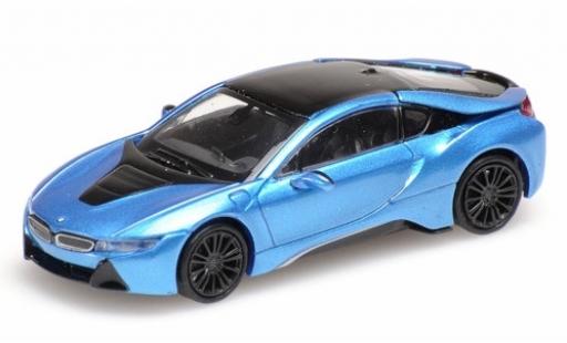 Modelauto Bmw i8 Coupe metallic blauw 2015 1/87 Minichamps