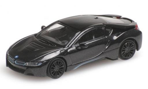 Modelauto Bmw i8 Coupe metallic antraciet 2015 1/87 Minichamps