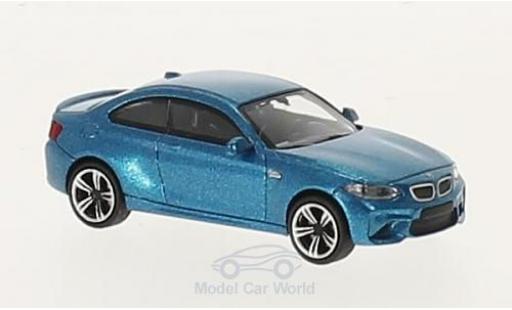 Modelauto Bmw M2 coupe metallic blauw 2016 1/87 Minichamps
