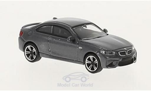 Modelauto Bmw M2 coupe metallic grijs 2016 1/87 Minichamps