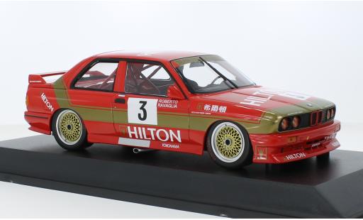 Modelauto Bmw M3 course (E30) No.3 Schnitzer- Hilton Macau Guia Race 1987 1/18 Minichamps
