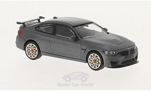 Modelauto Bmw M4 GTS mat-grijs 2016 met oranjen Felgen 1/87 Minichamps